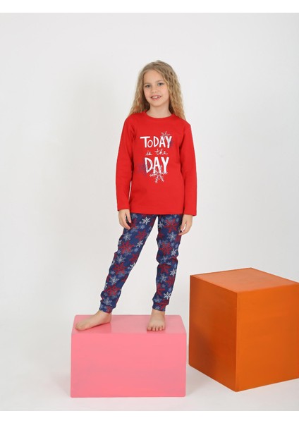 Kız Çocuk Uzun Kollu %100 Pamuklu Pijama Takımı Today