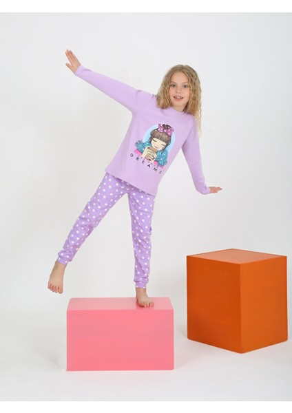 Kız Çocuk Uzun Kollu %100 Pamuklu Pijama Takımı Let Your