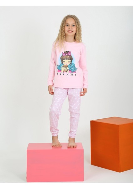Kız Çocuk Uzun Kollu %100 Pamuklu Pijama Takımı Let Your