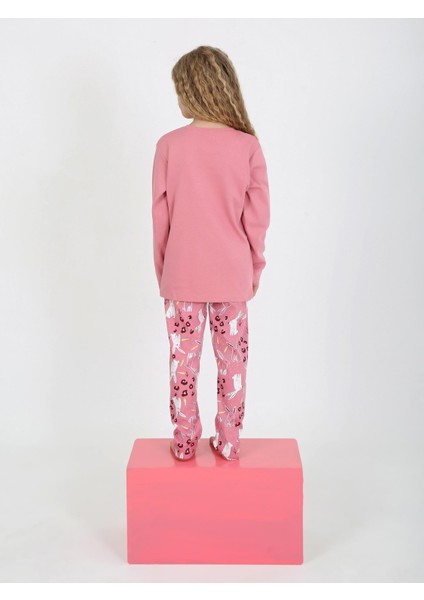 Kız Çocuk Uzun Kollu %100 Pamuklu Pijama Takımı Hippity Hoppity
