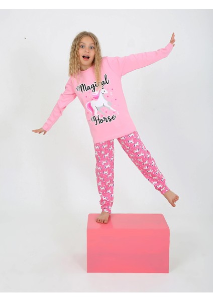 Kız Çocuk Uzun Kollu Pamuklu Pijama Takımı Magical Horse fiyatları