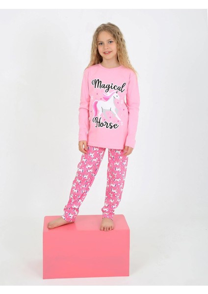 Kız Çocuk Uzun Kollu Pamuklu Pijama Takımı Magical Horse modelleri