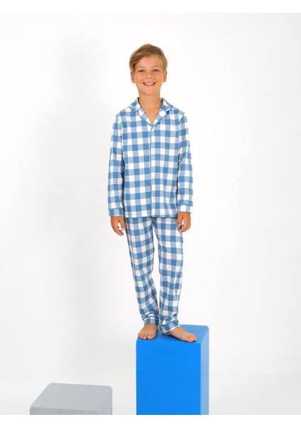 Erkek Çocuk Uzun Kollu %100 Pamuklu Düğmeli Pijama Takımı Vita modelleri