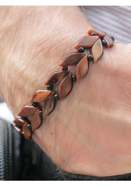 Doğal Kuka Ağacı Erkek Asansörlü Bileklik EUB61