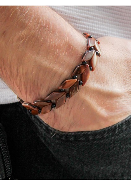 Doğal Kuka Ağacı Erkek Asansörlü Bileklik EUB61 fiyatları