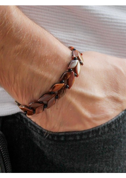 Doğal Kuka Ağacı Erkek Asansörlü Bileklik EUB61 modelleri