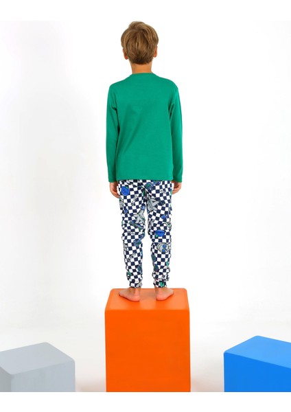 Erkek Çocuk Uzun Kollu %100 Pamuklu Pijama Takımı Peace fırsatları