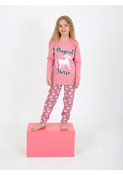 Kız Çocuk Uzun Kollu Pamuklu Pijama Takımı Magical Horse fiyatları
