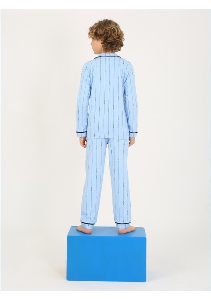 Erkek Çocuk Uzun Kollu %100 Pamuklu Düğmeli Pijama Takımı Leo Uzun fiyatları