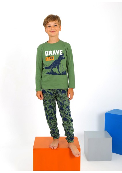 Erkek Çocuk Uzun Kollu %100 Pamuklu Pijama Takımı Brave modelleri