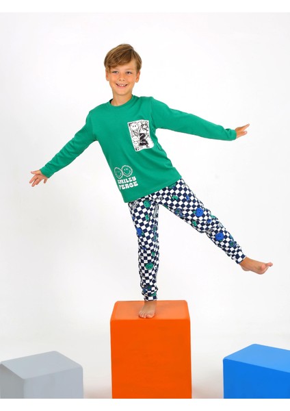 Erkek Çocuk Uzun Kollu Pamuklu Pijama Takımı Peace fiyatları