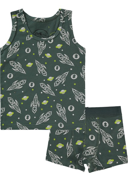 Erkek Çocuk Iç Çamaşır Takımı 2-10 Yaş Yeşil
