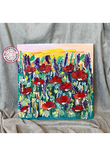 Yağlı Boya Gelincik Tablo 40 x 40cm