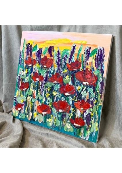 Yağlı Boya Gelincik Tablo 40 x 40cm