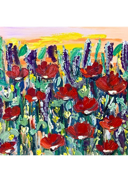 Yağlı Boya Gelincik Tablo 40 x 40cm