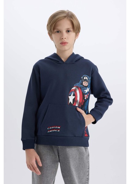 Erkek Çocuk Marvel Kapüşonlu Kanguru Cepli Sweatshirt D6737A824WN modelleri