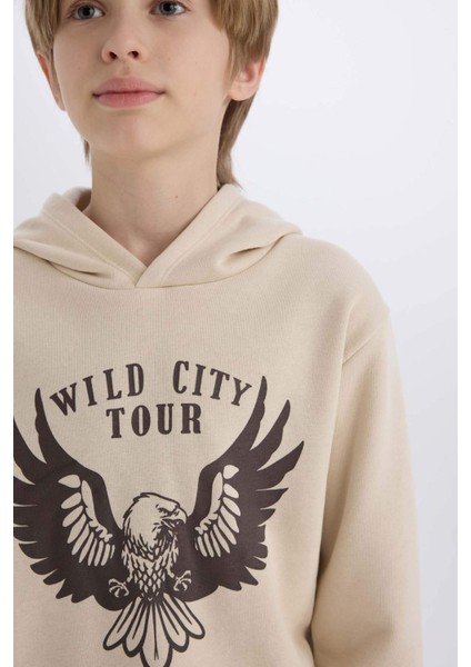 Erkek Çocuk 2'li Takım Kapüşonlu Baskılı Sweatshirt Beli Lastikli Eşofman Altı E1931A824CW indirimleri