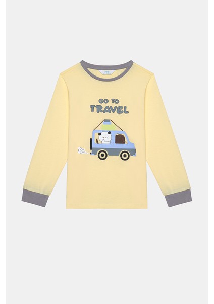 Pamuklu Erkek Çocuk Travel 2li Çok Renkli Pijama Takımı