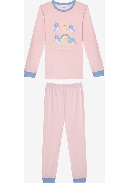 Pamuklu Kız Çocuk Sky 2li Çok Renkli Pijama Takımı