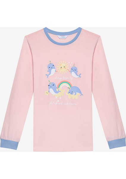 Pamuklu Kız Çocuk Sky 2li Çok Renkli Pijama Takımı
