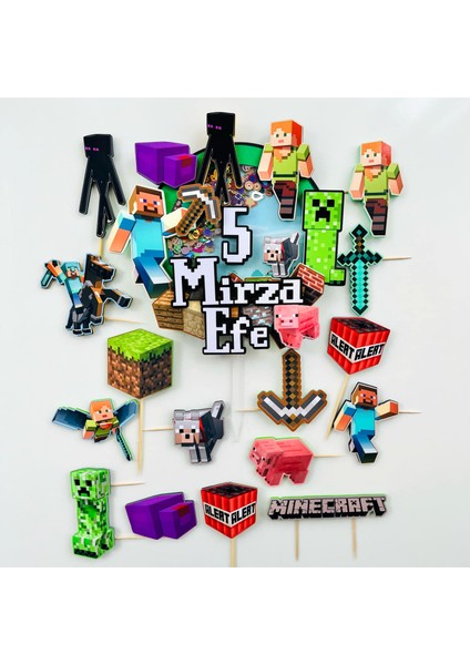 Video Game Ps Oyun Temalı Erkek Çocuk Doğum Günü Isme Özel 3D Pasta Parti Süsü (21X18CM)