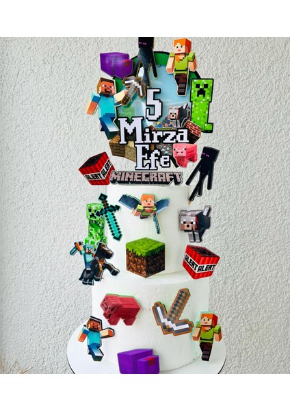 Video Game Ps Oyun Temalı Erkek Çocuk Doğum Günü Isme Özel 3D Pasta Parti Süsü (21X18CM)