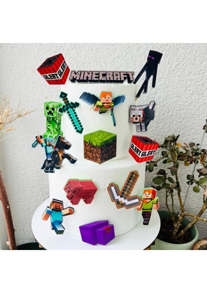 Video Game Ps Oyun Temalı Erkek Çocuk Doğum Günü Isme Özel 3D Pasta Parti Süsü (21X18CM)