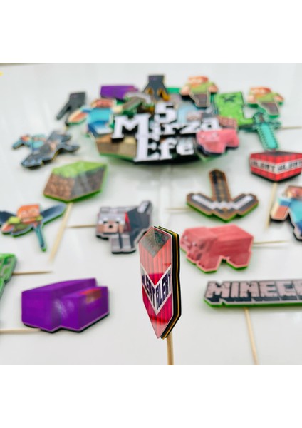 Video Game Ps Oyun Temalı Erkek Çocuk Doğum Günü Isme Özel 3D Pasta Parti Süsü (21X18CM)