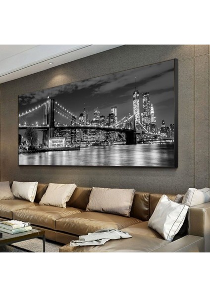Exclusive Serie" Şehrin Işıkları ve Köprü Kanvas Tablo
