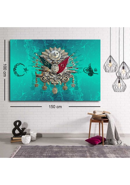 Exclusive Serie" Renkli Osmanlı Tuğrası Kanvas Tablo