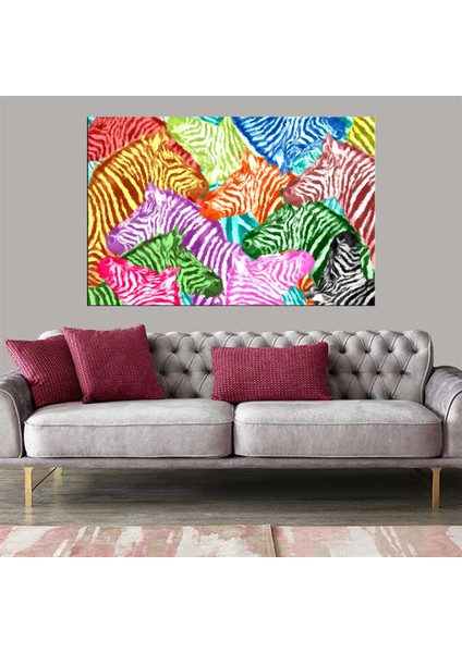 Exclusive Serie" Renkli Zebra Kanvas Tablo