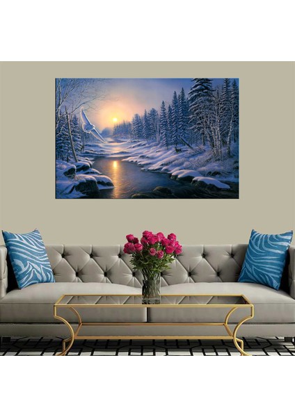 Exclusive Serie" Karlı Nehir Kanvas Tablo