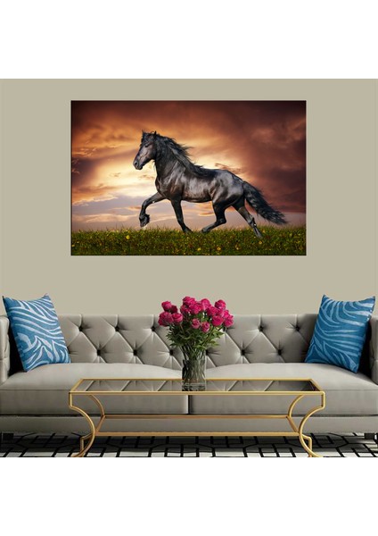 Exclusive Serie" Gün Batımı At Kanvas Tablo