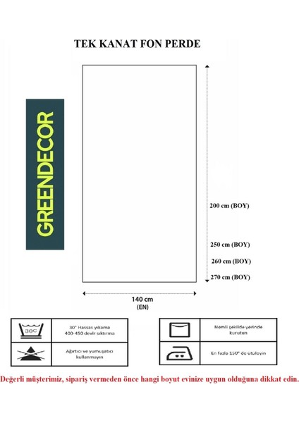 Yaprak Bohem Desenli Dijital Baskılı Fon Perde (Tek Kanat) Modern Tasarımlı Soft Renkli Fon Perde