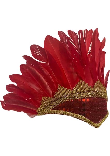 Tüy Başlık Şızılderili Şapkası Maskeli Elbisesi (Yurt Dışından) fiyatları