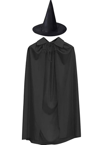 2 Adet Cadılar Bayramı Cosplay Pelerin Pelerin Rahat Giyilebilir Sivri Büyücü Şapka (Yurt Dışından)