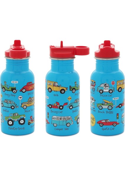 400 ml Pipetli Paslanmaz Çelik Matara Cars