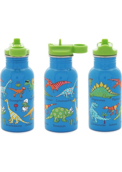 400 ml Pipetli Paslanmaz Çelik Matara Dıno