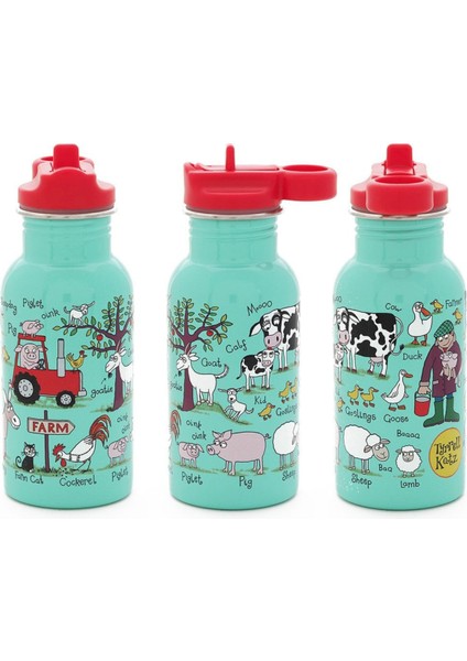 400 ml Pipetli Paslanmaz Çelik Matara Farmyard