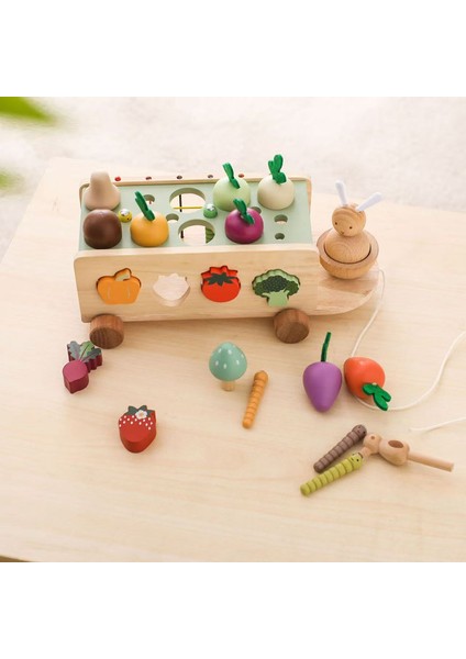 Bebek Montessori Erken Eğitim Yapışması Beech Car Toy Çocukların Yapışması Tavşan Car Collage Renk Tanıtıcı Oyunu (Yurt Dışından)