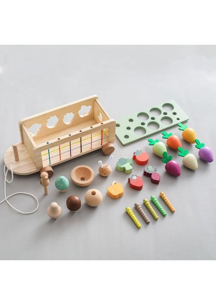 Bebek Montessori Erken Eğitim Yapışması Beech Car Toy Çocukların Yapışması Tavşan Car Collage Renk Tanıtıcı Oyunu (Yurt Dışından)