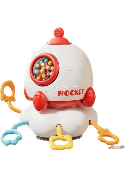 Baby Rocket Lala Le Baby Puzzle Early Education Finger Pulling Ball Exercise Suction Cup Rotating Music Game (Yurt Dışından)