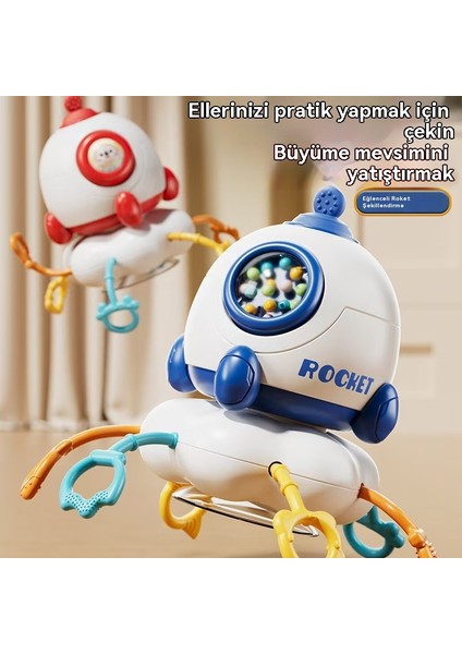 Baby Rocket Lala Le Baby Puzzle Early Education Finger Pulling Ball Exercise Suction Cup Rotating Music Game (Yurt Dışından)
