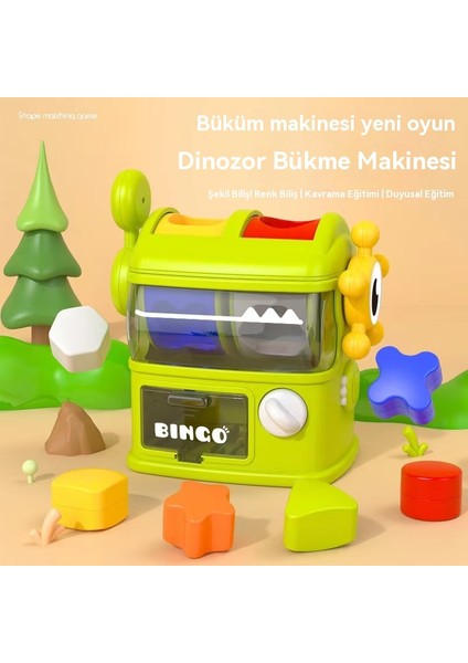 Çocukların Dinosaur Şekil Oyun Makinesi Bebek'in Elle Göz Koordinasyonu Renk Tanımı 0-3 Yıl Yaşlı Puzzle Oyunu (Yurt Dışından)