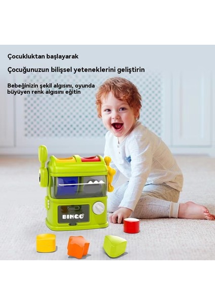 Çocukların Dinosaur Şekil Oyun Makinesi Bebek'in Elle Göz Koordinasyonu Renk Tanımı 0-3 Yıl Yaşlı Puzzle Oyunu (Yurt Dışından)