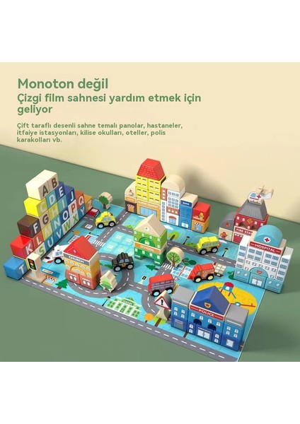 Çocuklar Oyuncakları Toplamak Için 140 Tahta Binası Blokları, Büyük Parçacık Bebek Ilk Eğitim Bulmacası Binası Blokları (Yurt Dışından)