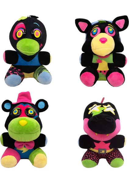 4 Adet Fnaf Peluş Oyuncaklar, Hayranlar ve Çocuklar Için Sevimli Fnaf Foxy Ayı Seti (4pcs Set B) (Yurt Dışından)