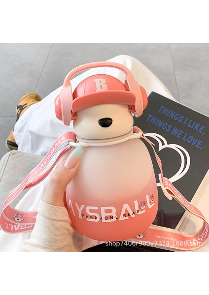 Büyük Kapasiteli Yaratıcı Komik Ayı Çocuk Saman Fincan Sevimli Internet Ünlü Lüks Öğrenci Plastik Bardak Gradyan Duygusu Renkli Su Bardağı 650ML (Yurt Dışından) fırsatları