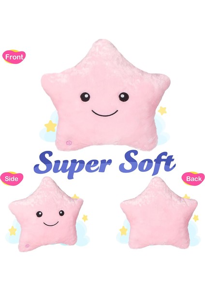 Boutiques Yaratıcı Twinkle Yıldız Parlayan LED Gece Lambası Peluş Yastıklar Doldurulmuş Oyuncaklar Doğum Günü Sevgililer Hediyeleri Çocukler Kızlar Için (Pembe) (Yurt Dışından)