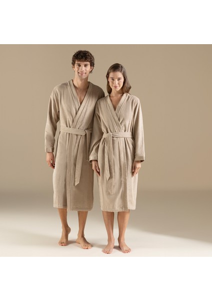 Floss Unisex Bornoz Koyu Bej